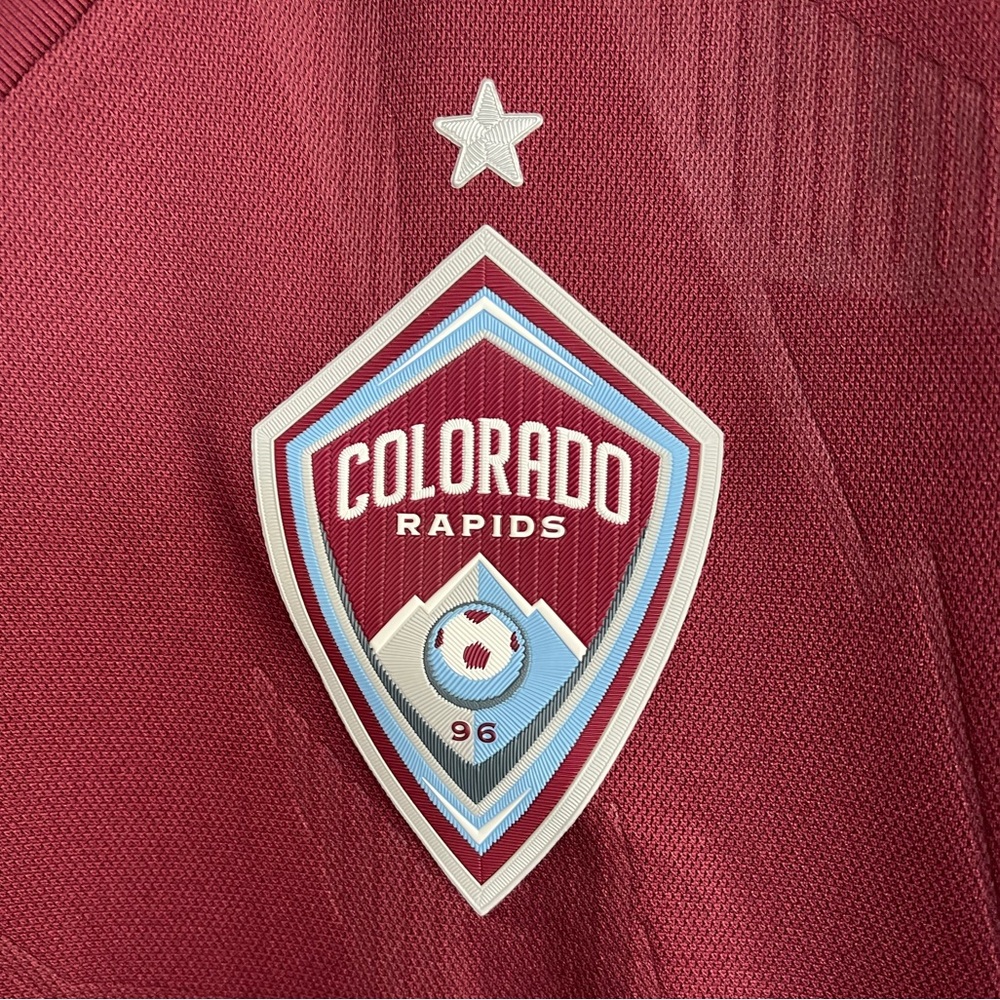adidas Maroon Soccer Jersey with Light Blue and White Crest FIFA - Picture 3 of 8